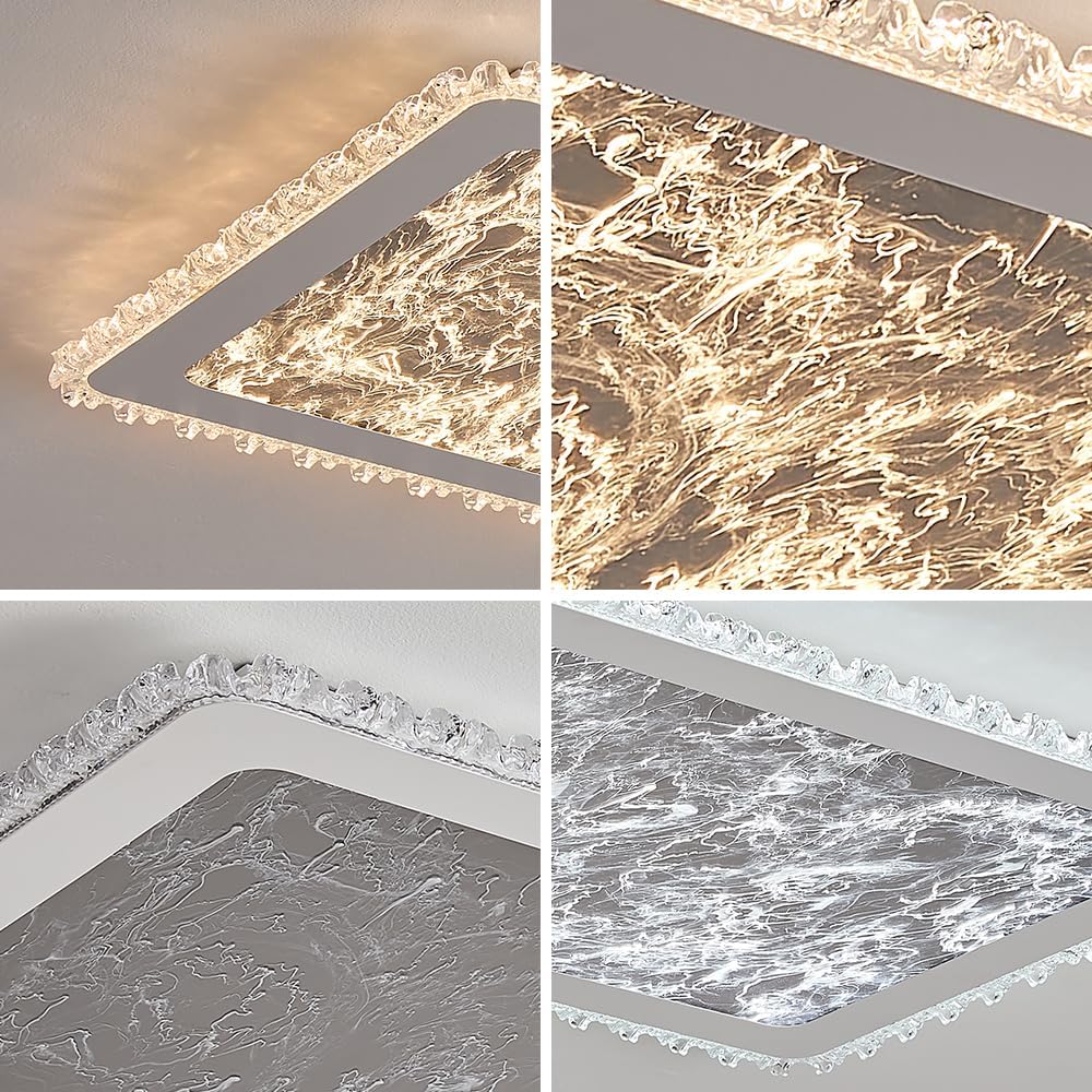 LED Deckenleuchte dimmbar mit Fernbedienung, stufenlos 3000–7000 K, energiesparend & langlebig, modernes Design in Schwarz oder Weiß, ideal für Wohnzimmer, Schlafzimmer & Küche (253-CFX-WH)
