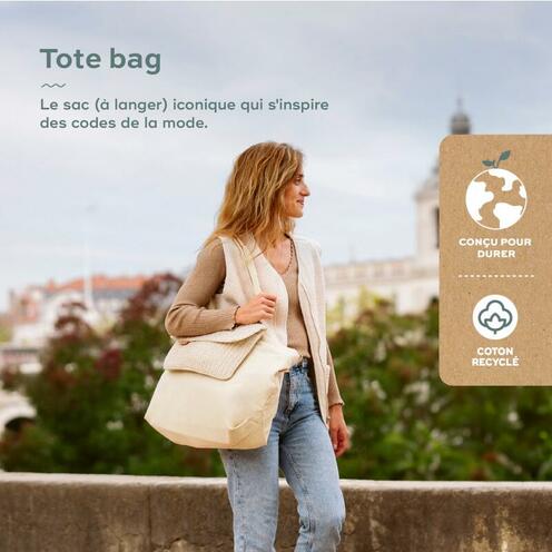 Sac à langer Tote bag - Ecru - BABYMOOV