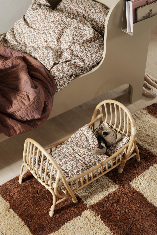 Ferm Living Mara Knotted vloerkleed 120x180  dark brick/off-white