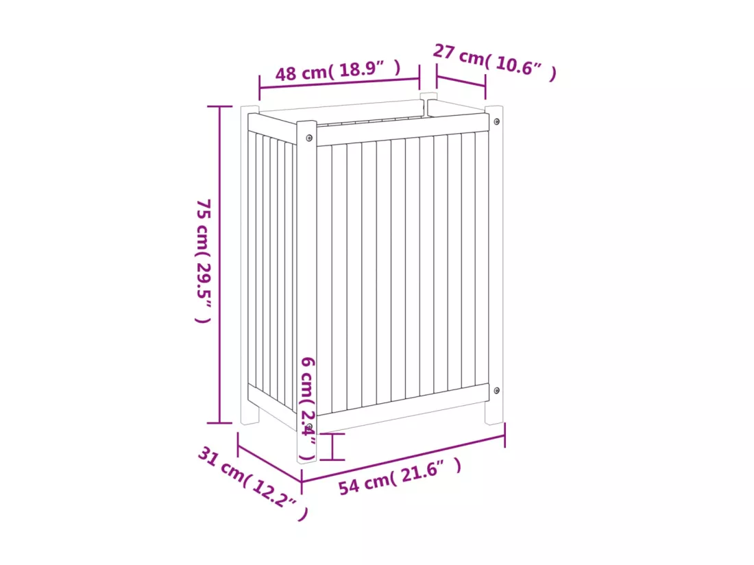 Jardinière bac lit surélevé bois marron 54 x 31 x 75 cm 02_0038140