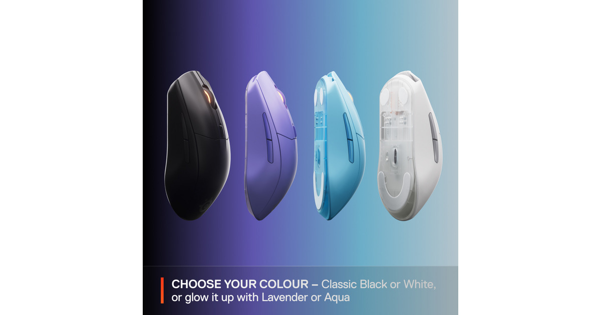 SteelSeriesRival 3 Wireless Gen 2 gaming muis  (Lavendel, 18.000 dpi, RGB, 2.4GHz / Bluetooth 5.0)