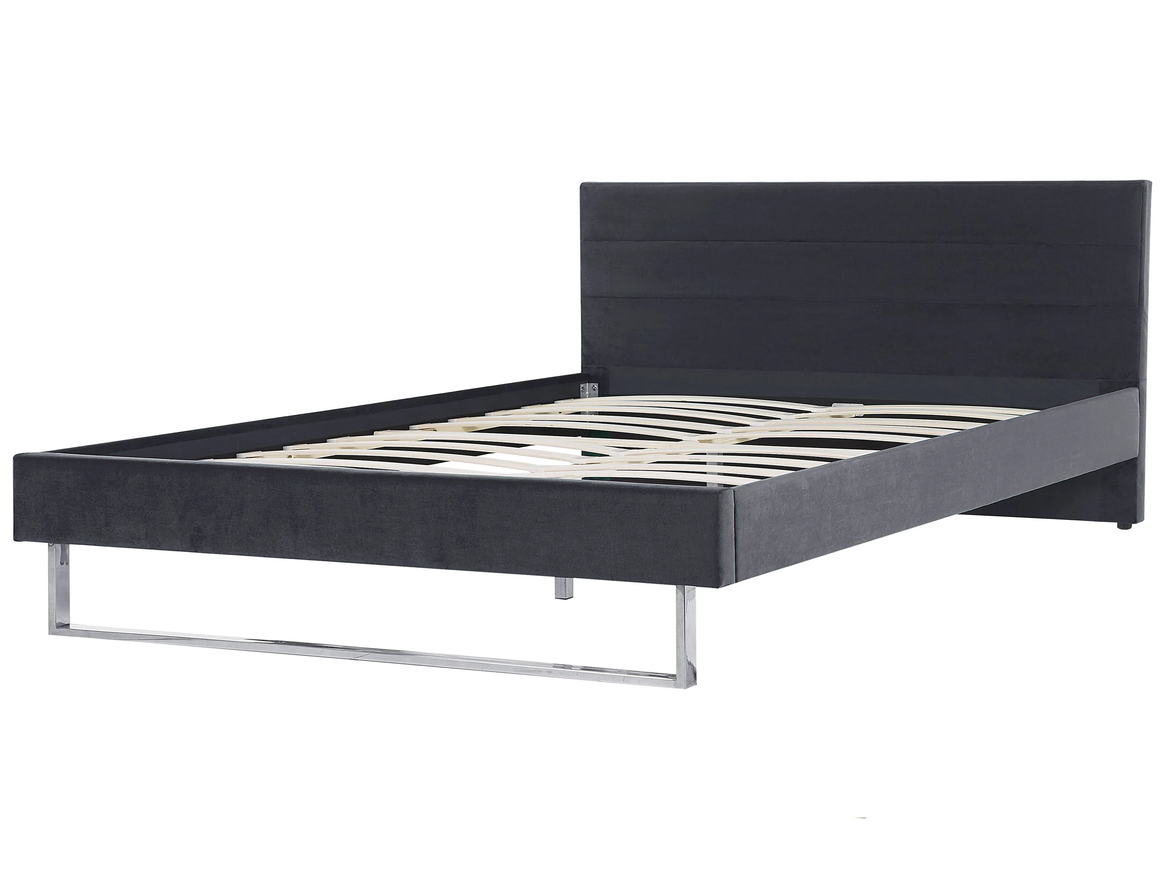 Bed Fluweel BELLOU 180 x 200 cm Donkergrijs