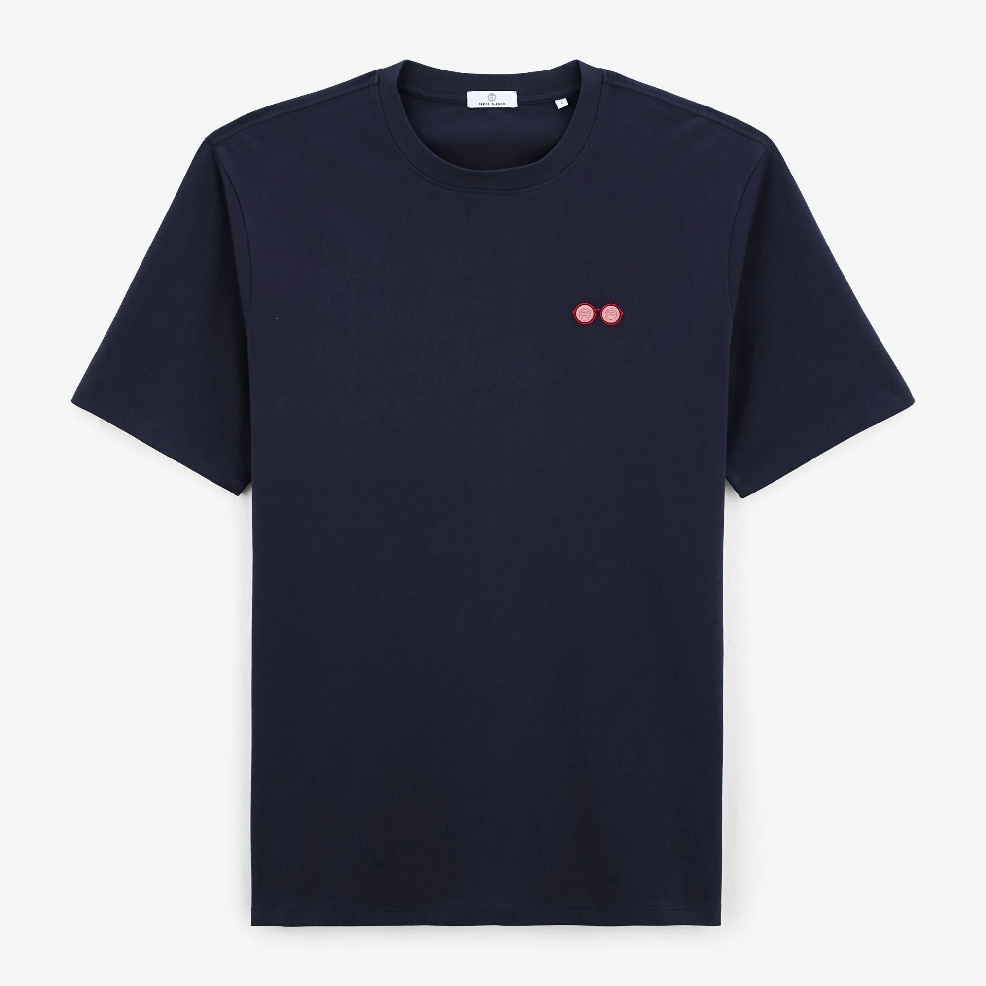 TRENT - T-shirt broderie lunettes | Bleu