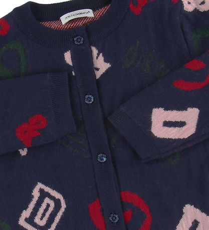 Dolce & Gabbana Cardigan - Wolle - Navy m. Logos