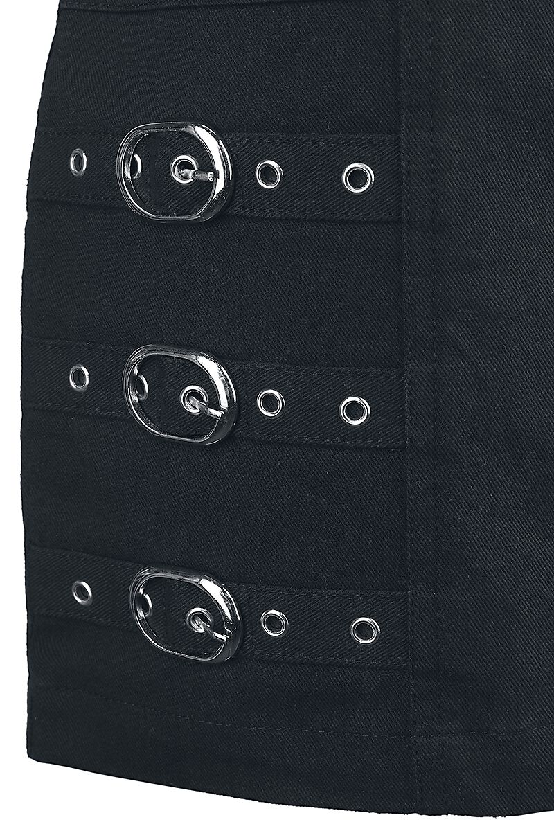 Jupe courte avec boucles décoratives | Black Premium by EMP Jupe courte