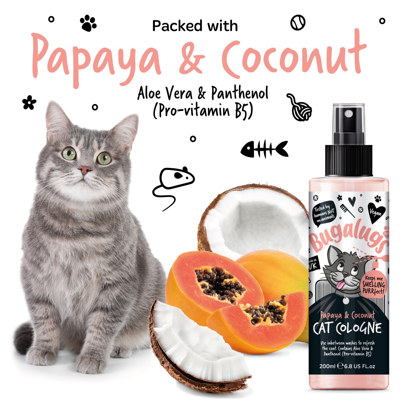Bugalugs Katzenparfüm Papaya Kokos 200 ml