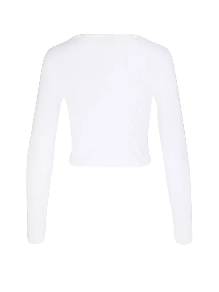 HUGO Langarmshirt DARIMINA Cropped Fit  weiss