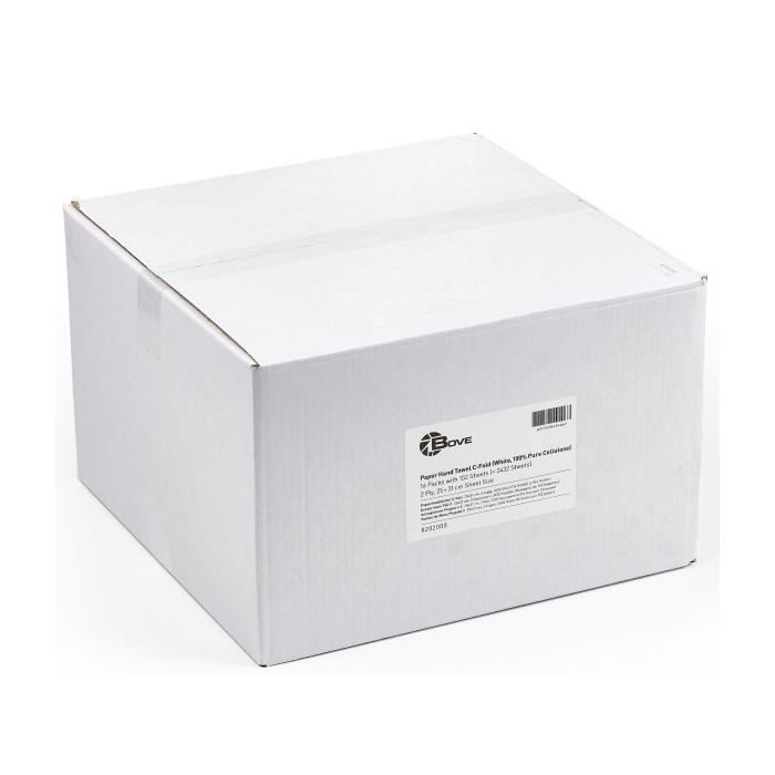 Handdoek Papieren C Vouw 2-laags 31x25 2432 stuks Wit BOVE (8202000)