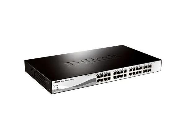 D-Link DGS 1210-28MP - Switch - Administreret - 24 x 10/100/1000 (PoE )   4 x Gigabit SFP - desktop, monterbar på stativ - PoE