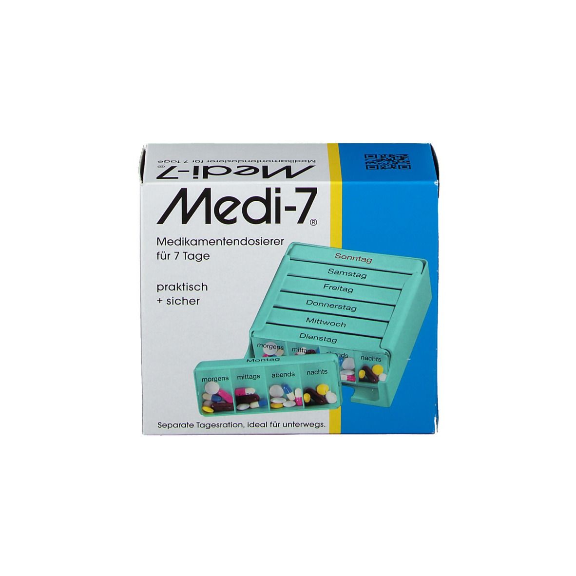 Medi-7 Medikamentendosierer für 7 Tage, türkis