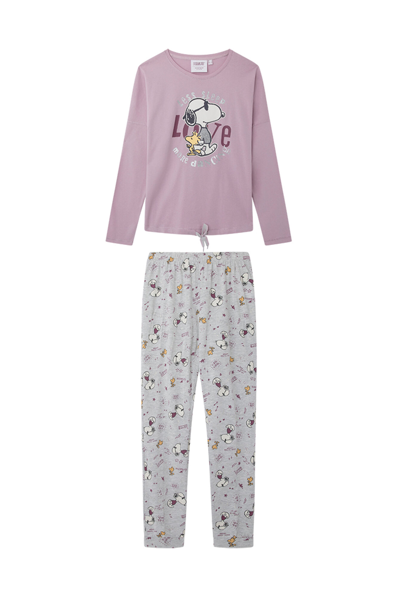 Pijama rosa Snoopy Love 100% algodão