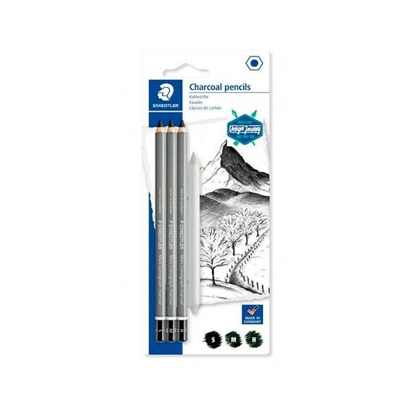 Staedtler Conjunto Lápis Charcoal   Esfuminho - 100CSBK4