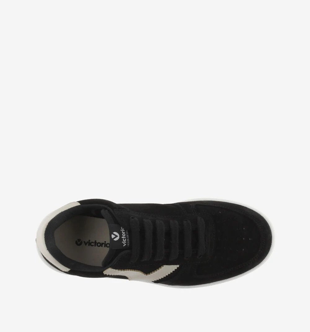 MADRID SPLIT LEATHER TRAINERSNEGRO