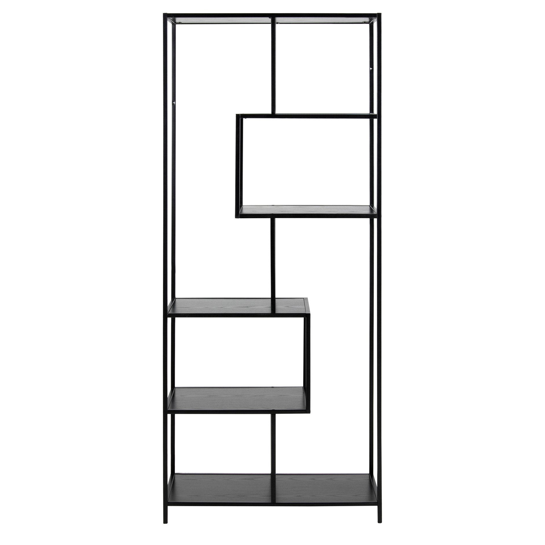 Regal SEAFORD - schwarz - 5 Ablagen - 77 cm