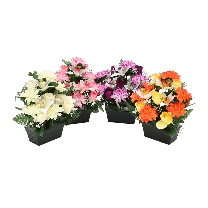 Mini-jardinière de fleurs artificielles