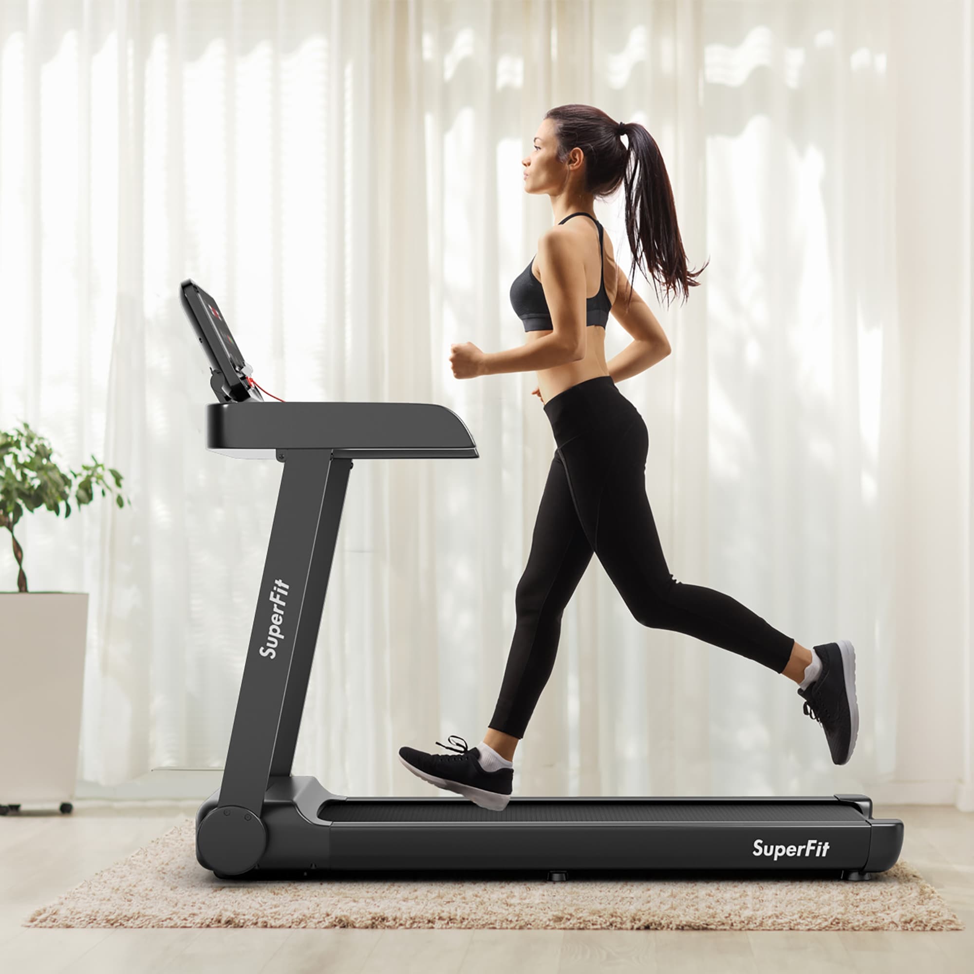 Esteira elétrica SuperFit 2.25HP com controle por aplicativo para corrida