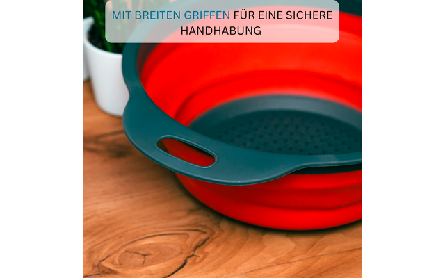 Westmark Seiher Maxi faltbar 22 cm rot/grau