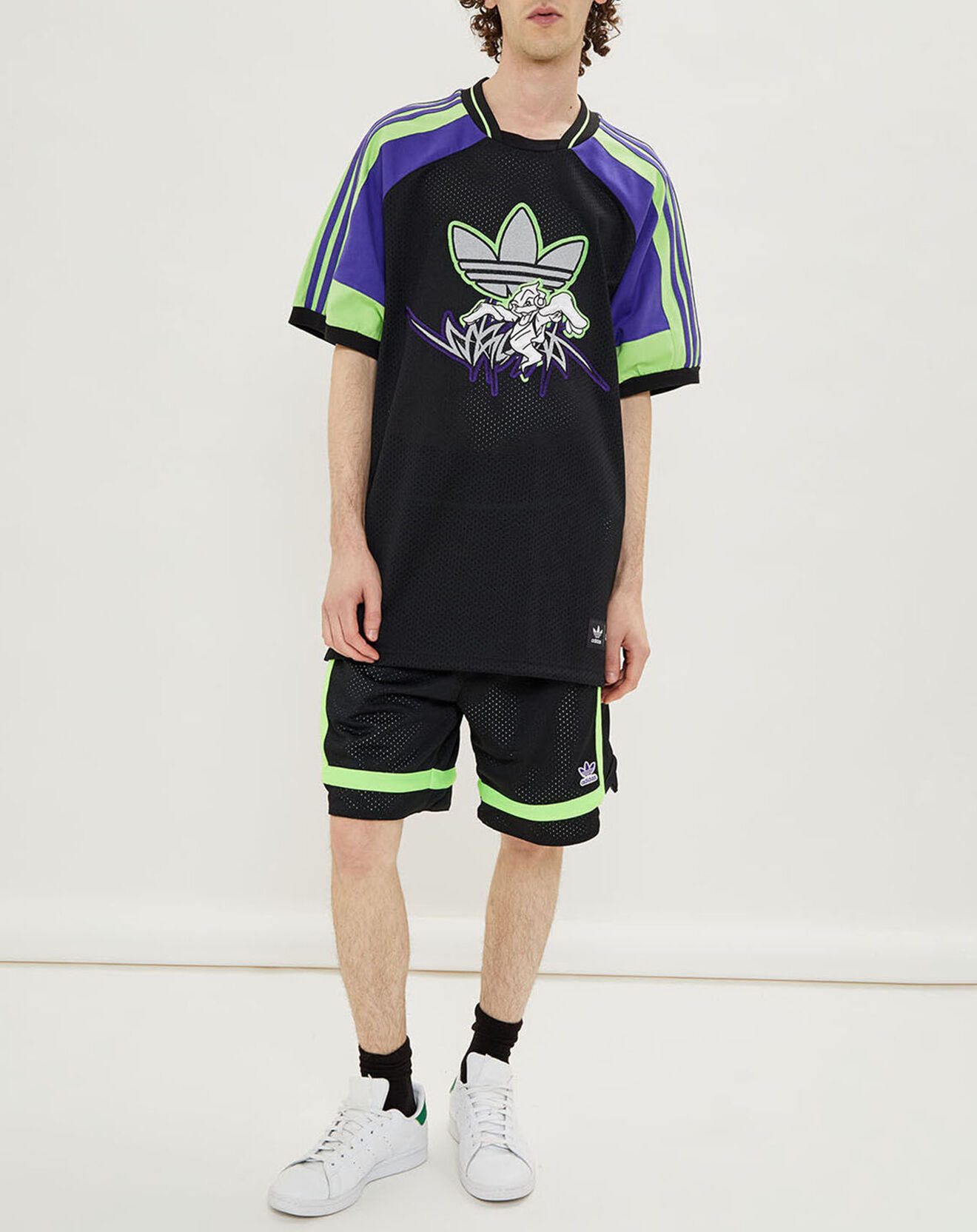 Adidas T-shirt  Adidas x Sankuanz Mesh noir/vert/violet