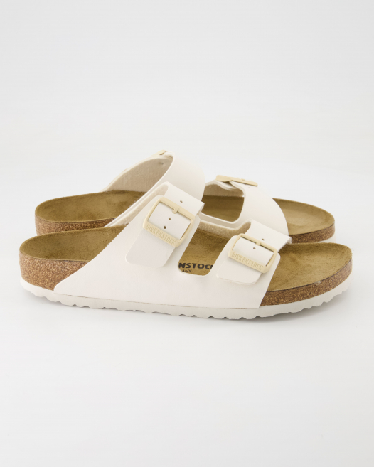 Birkenstock Arizona Birko-Floor Pantoletten in Weiß