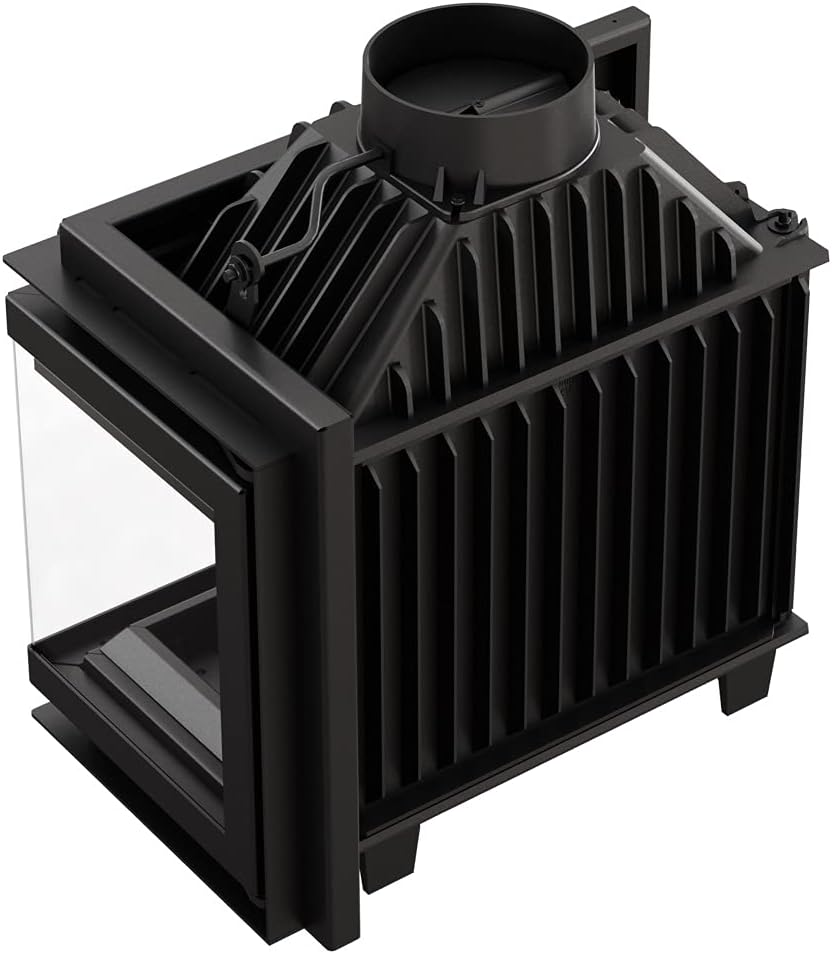 KRATKI Kamineinsatz Gusseisen Simple rechts 8 kW Ø 150