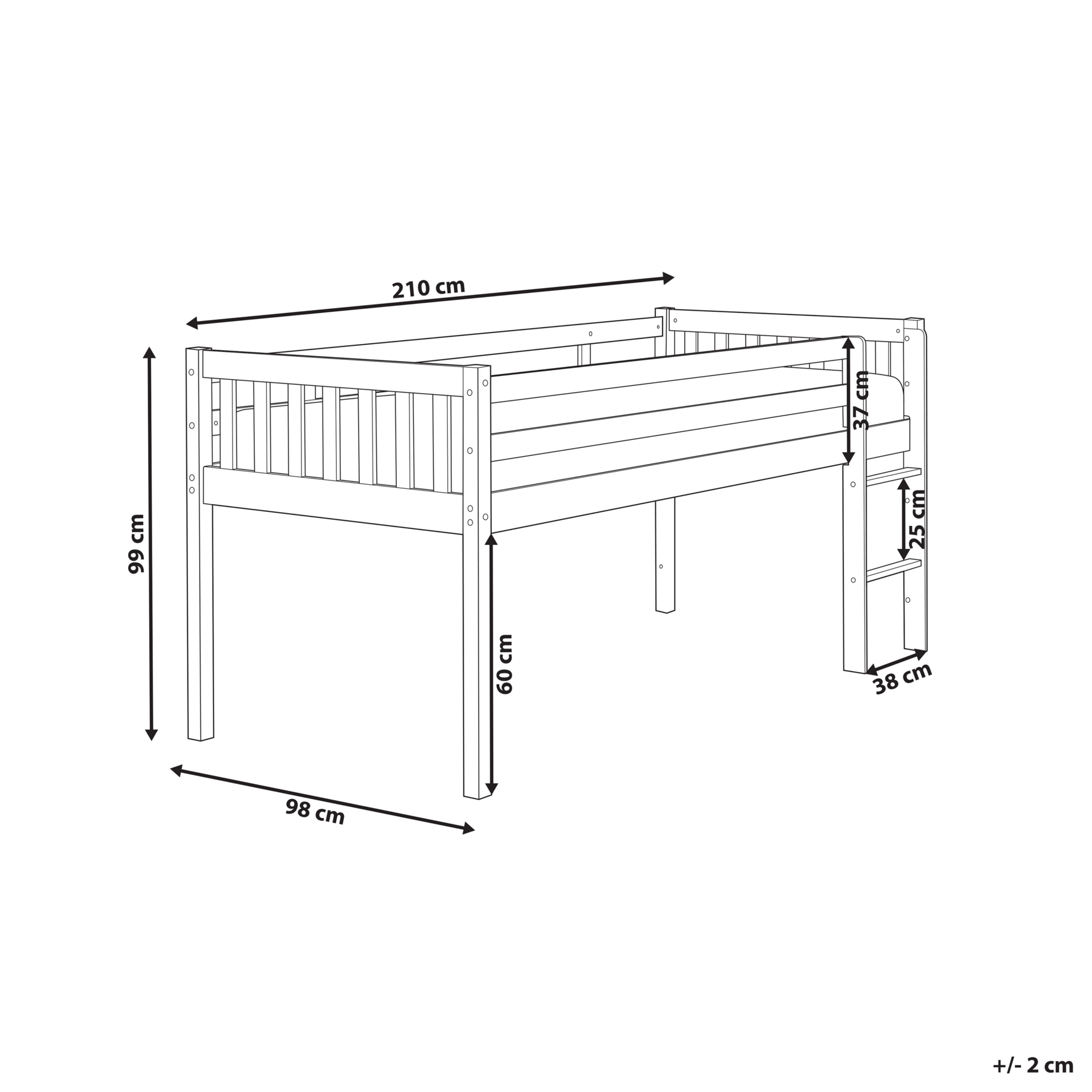 Beliani - PEIPIN - Kinderbed - Lichtbruin - 90 x 200 cm - Hout