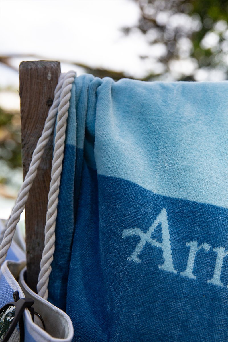 Drap de plage velours bicolore 90 x 160