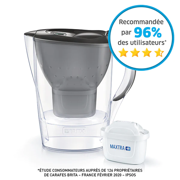Carafe Marella graphite 2,4 L et une cartouche Nouvelle Formule Brita