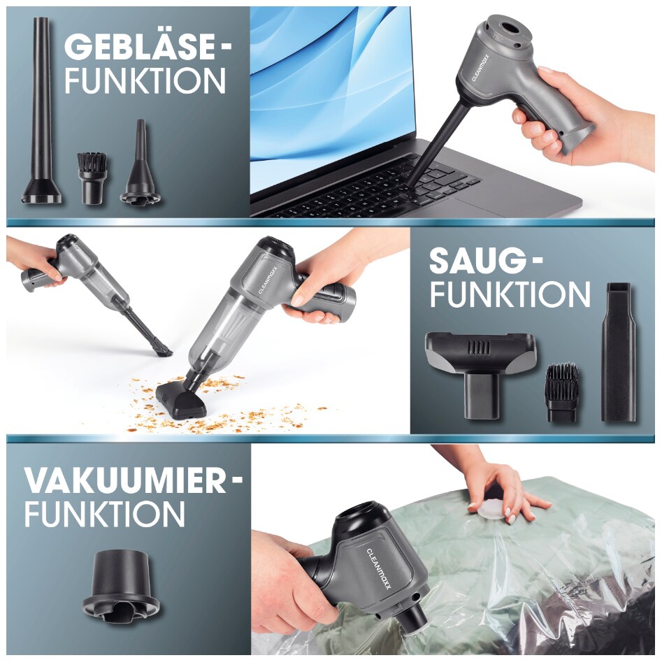 CLEANmaxx Akku-Zyklon-Handstaubsauger Set 9-tlg