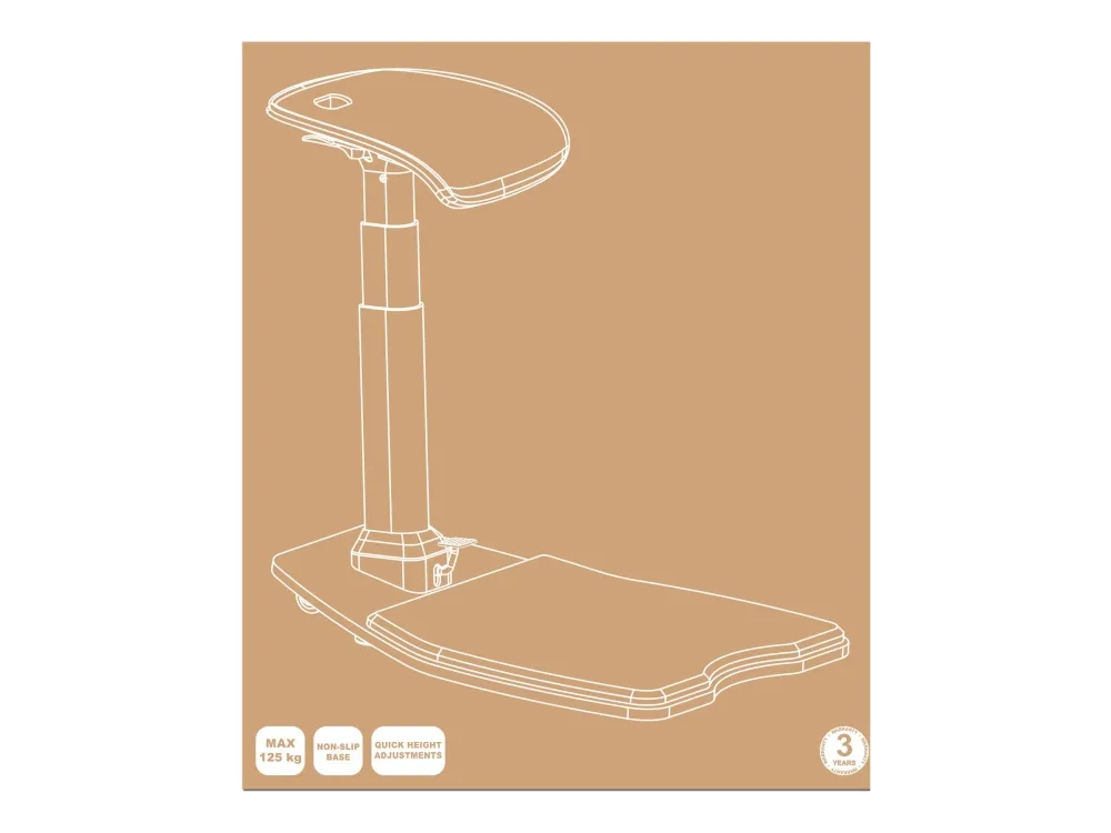 DELTACO Office Premium - Læretaburet - ergonomisk - kurvet kant - polyurethanskum - sort
