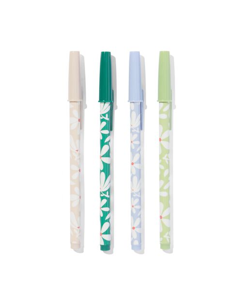 stylos fleurs - 4 pièces