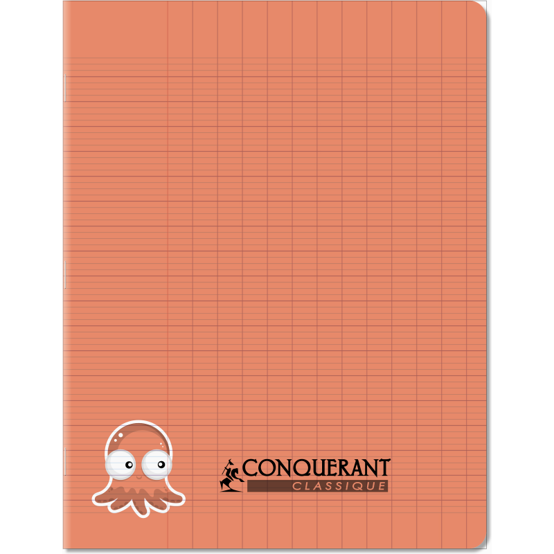 Cahier Conquerant Classique Agrafe 170X220 32P 90G Seyes 2,5Mm Polypro Orange