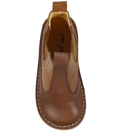 Pom Pom Støvler - Chelsea -  Camel