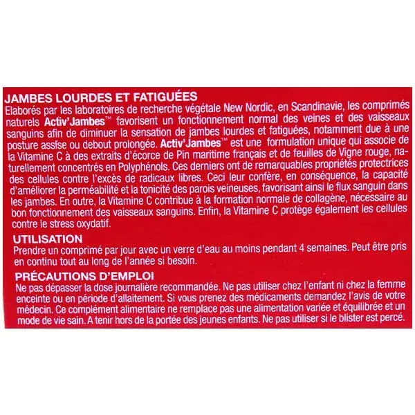 New Nordic Heavy Legs Activ'jambes 30 comprimidos