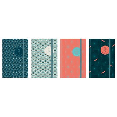Agenda à élastique Lecas Graphics - 16 Mois - 1 semaine sur 2 pages - 10 x 15 cm - disponible dans différents modèles