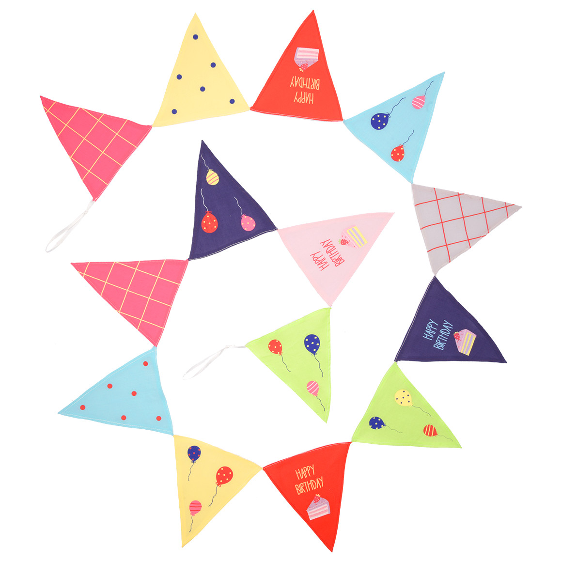 My Home Wimpelgirlande mit Happy Birthday-Schriftzug blau / bunt