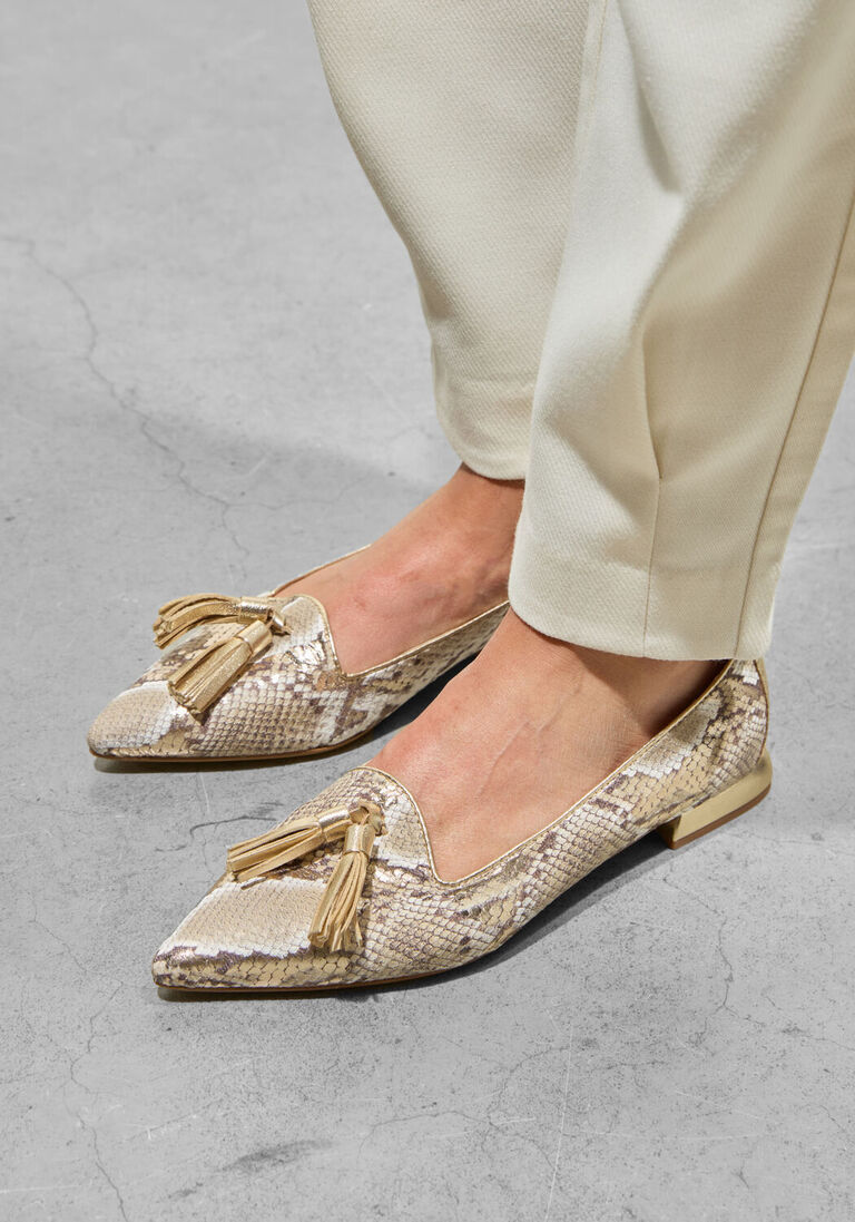 gouden stefano lauran loafers pisa