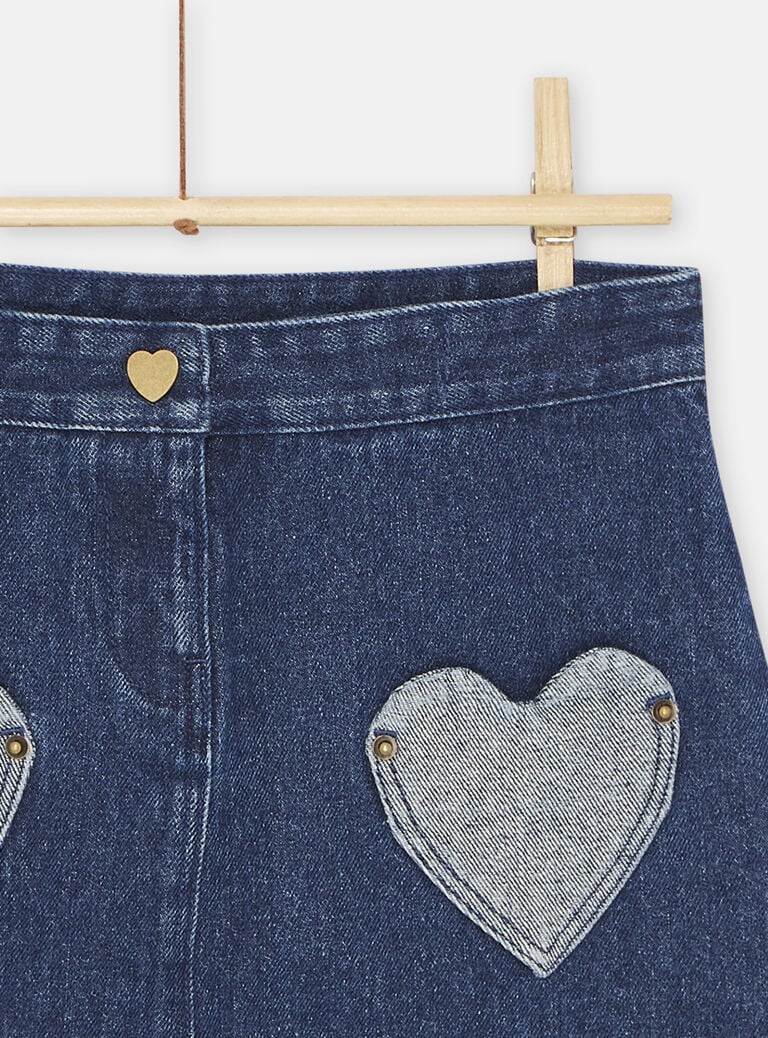 Jupe bleue en jean fille