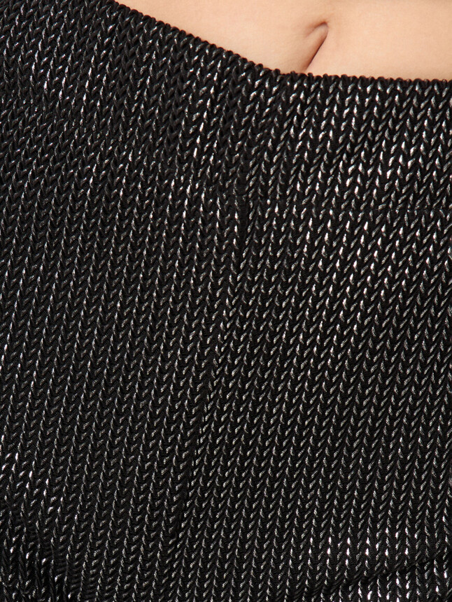 Pantalon évasé en résille