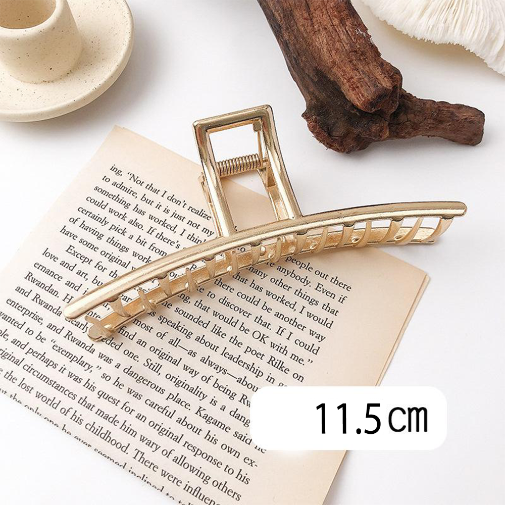 (11.5cm) Haarspange Klammer Metall Krallen Clip Haarschmuck  - Gold