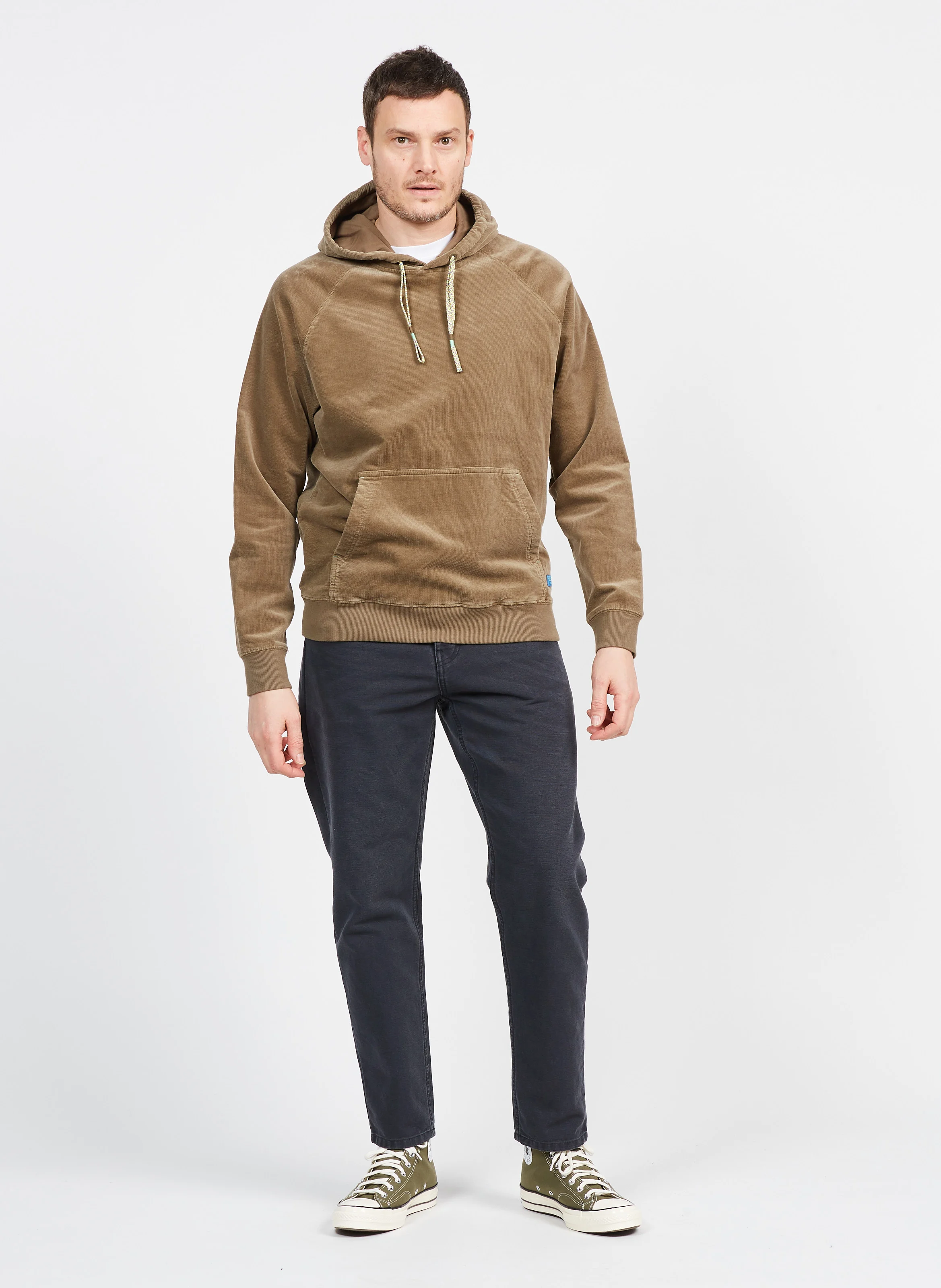 Sweat à capuche en coton organique| Kaki