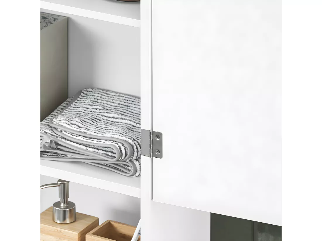 SoBuy BZR25-W Meuble Haut Armoire Suspendue de Toilettes Placard Mural avec Porte pour Salle de Bain Armoire à Pharmacie avec étagères