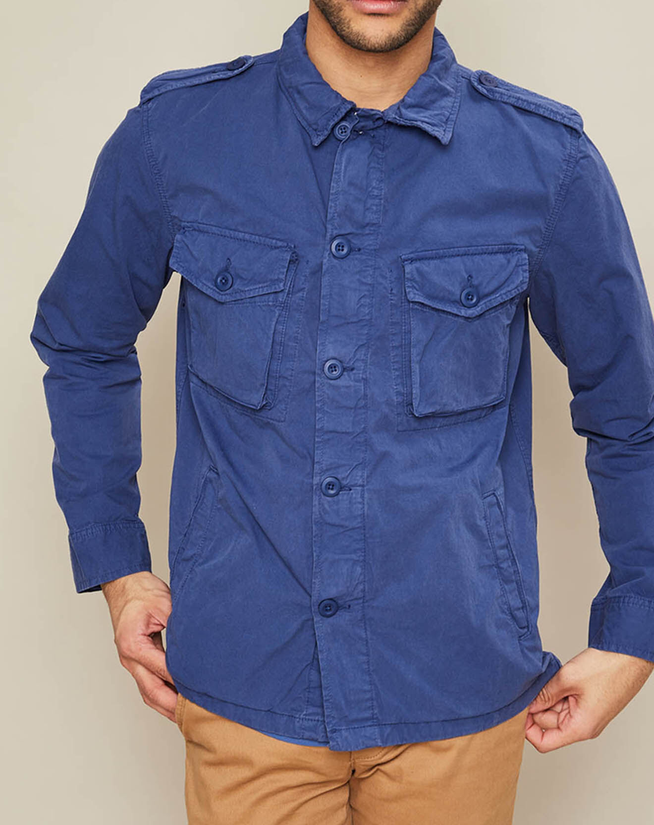 Hartford Veste Joshua saharienne bleu cobalt
