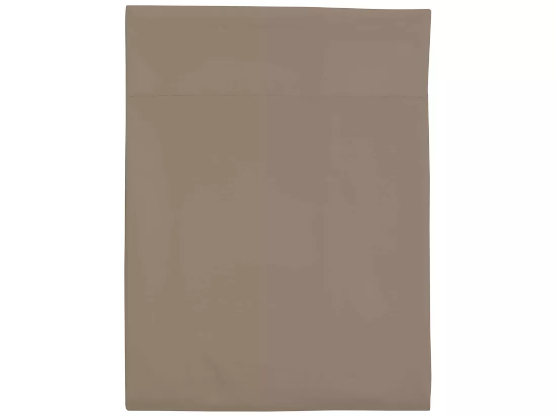 Drap plat taupe 100% coton biologique 180x290 cm