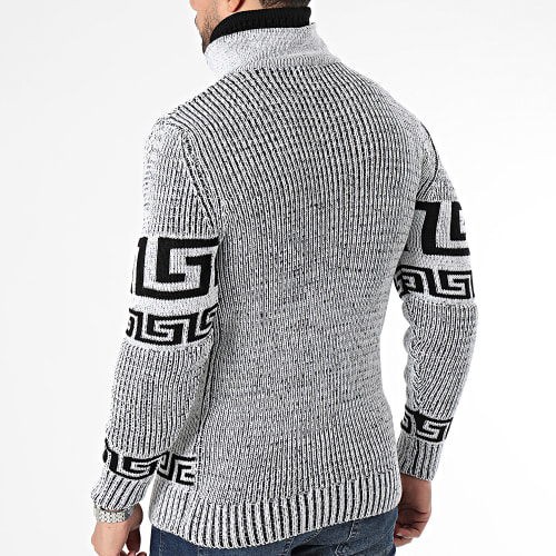 Pull Col Amplified Blanc Noir