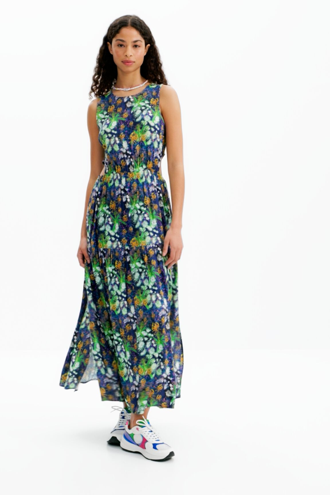 Robe longue découpes nature