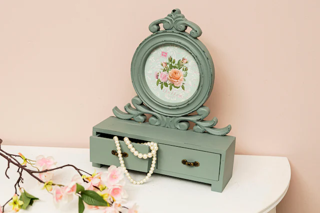 Myflair Möbel & Accessoires Bilderrahmen »Senja, grün« mit 2 Schubladen, ideal auch als Schmuckkasten, Shabby Optik