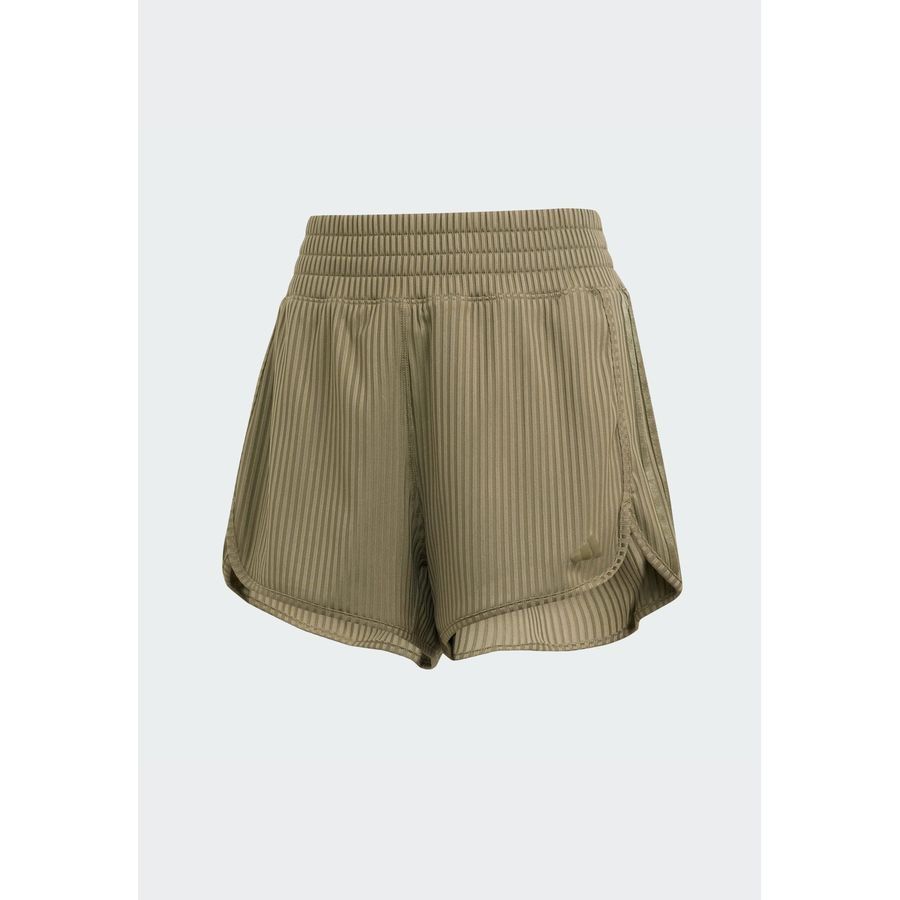 Adidas Short taille haute bords-côtes 3 bandes ton sur ton Pacer All Gym Seasonal