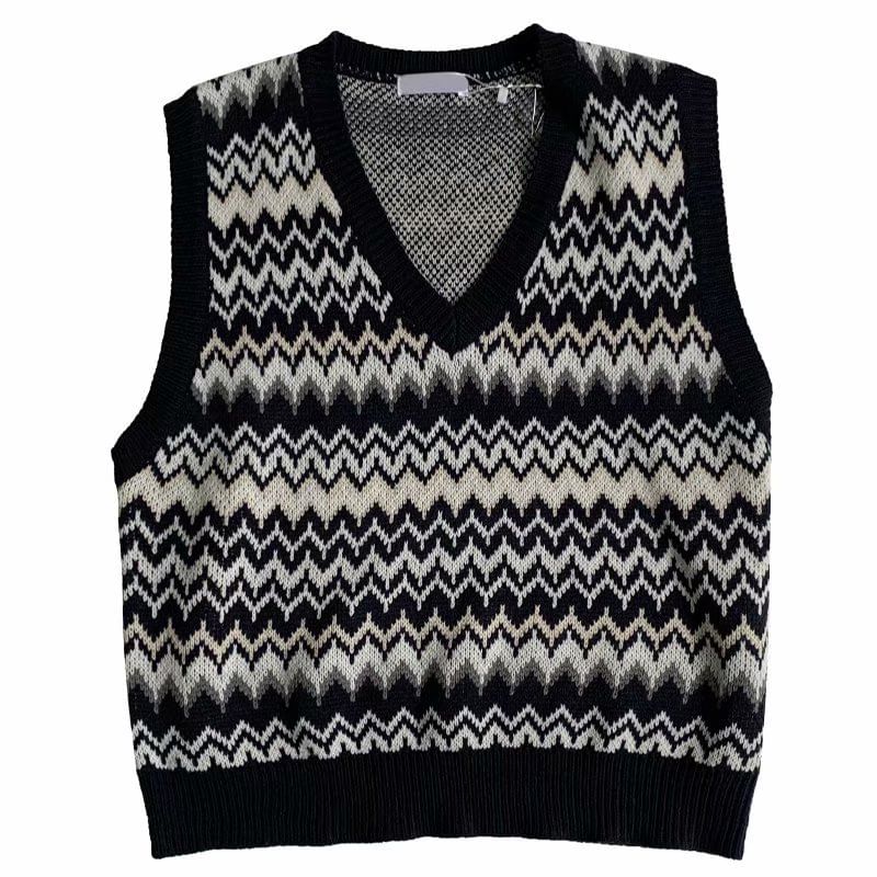 Acrius - Sweatervest met V-halspatroon