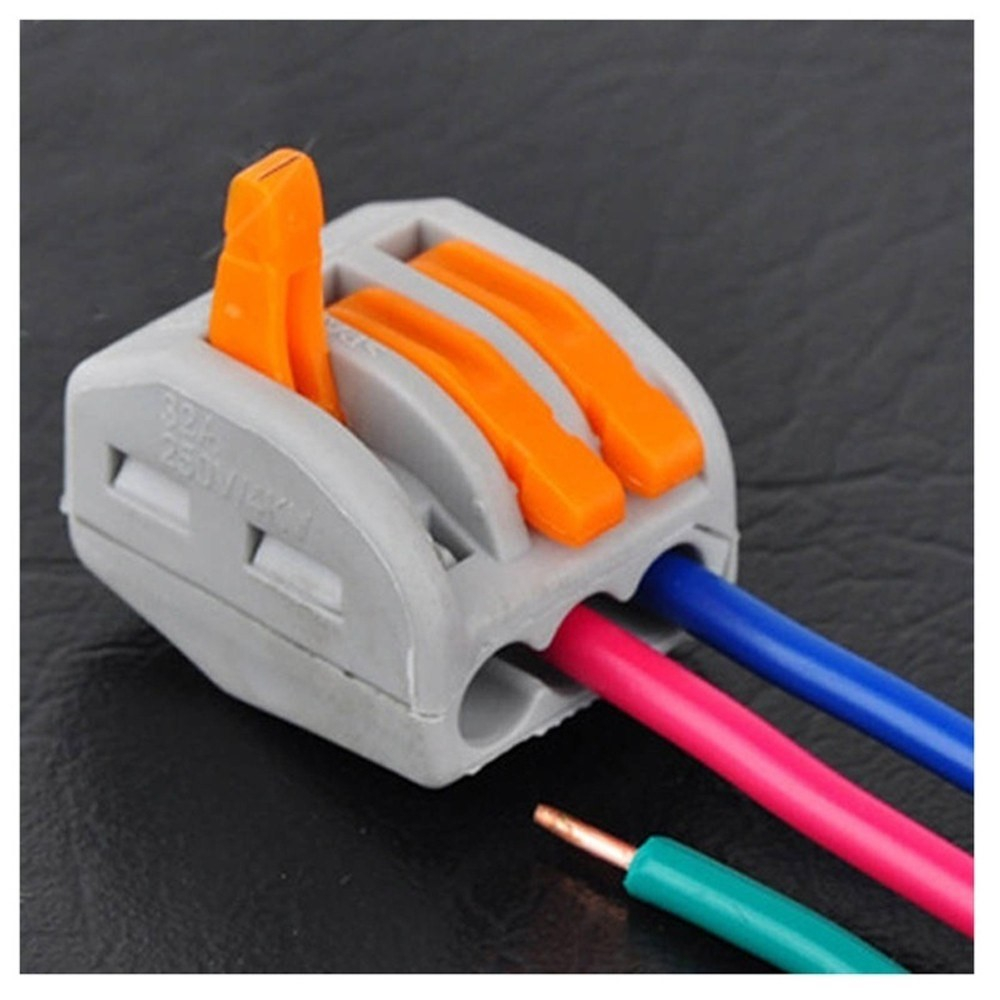 (15er Set) 5-fach Kabel Verbinder Kit Schnell Installations Klemmen - Grau / Orange