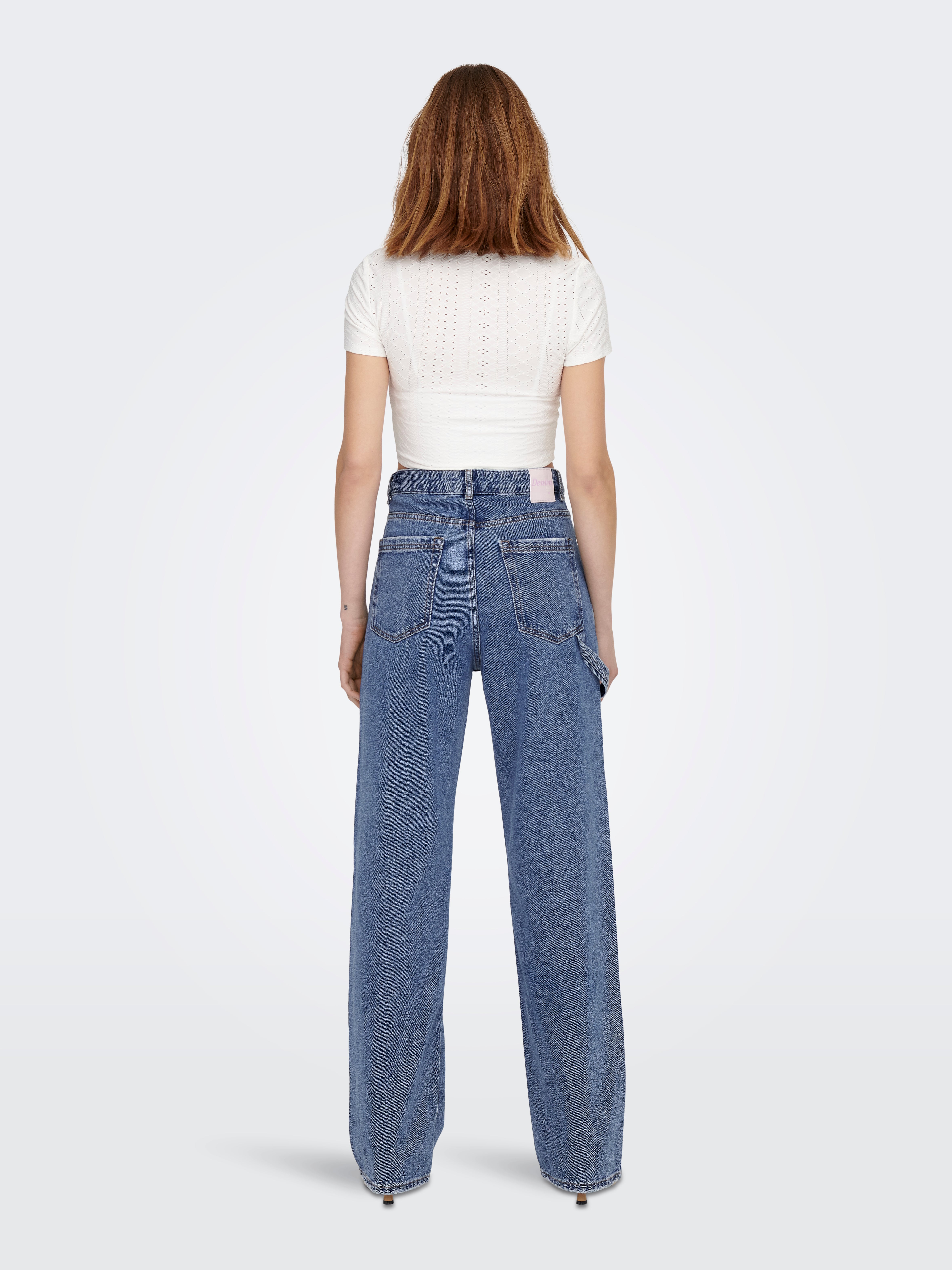 ONLKIRSI Hohe Taille Weiter Beinschnitt Jeans Medium Blue Denim